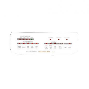 KitchenAid KUDS24SEAL4 Control Panel Overlay - White - Genuine OEM