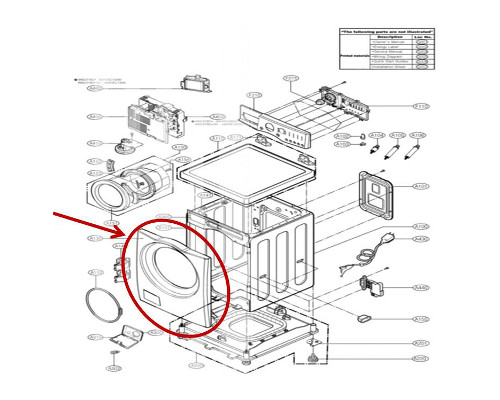 Lg Part  3551er0023f Cabinet Cover Assembly  Oem