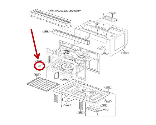 LG Part# 4930W1A069B Cook Auxiliary Holder (OEM)
