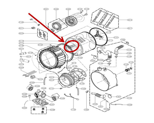 LG Part# AFH72909001 Drum Baffle (OEM) - GenuineReplacementParts.com