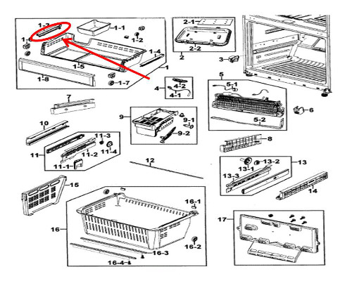 Samsung Part# DA-61-05186A Tray Guide (OEM) Upper/Lower