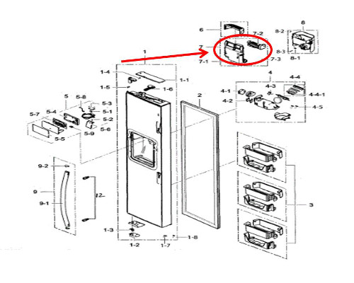 Samsung Part# DA97-14253A Ice Maker Assembly (OEM)