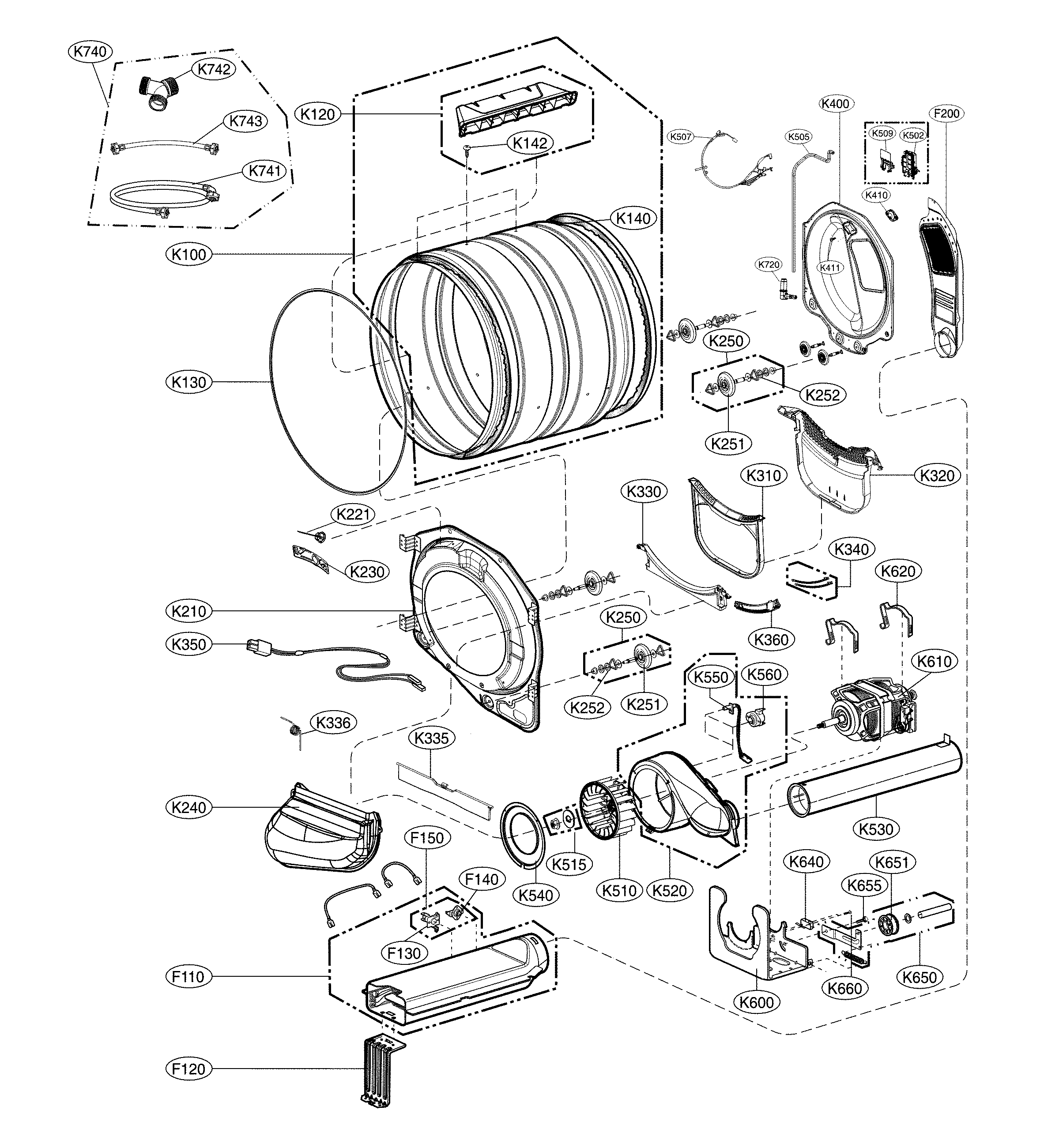 LG DLEX3700V Heating Element Assembly
