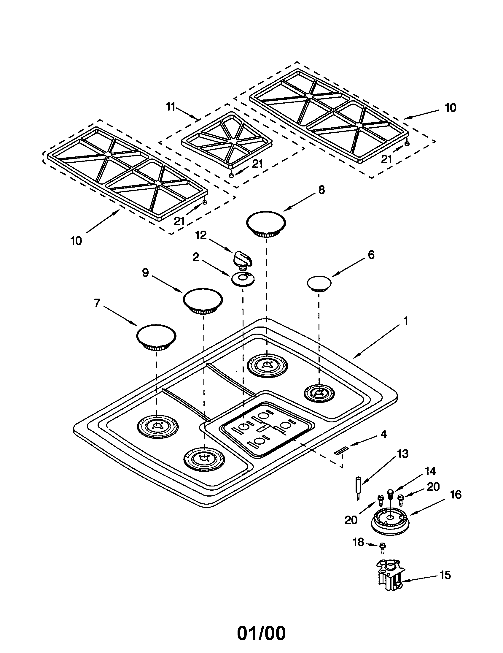 Kitchenaid Kgcs105gwh2 Burner Grate