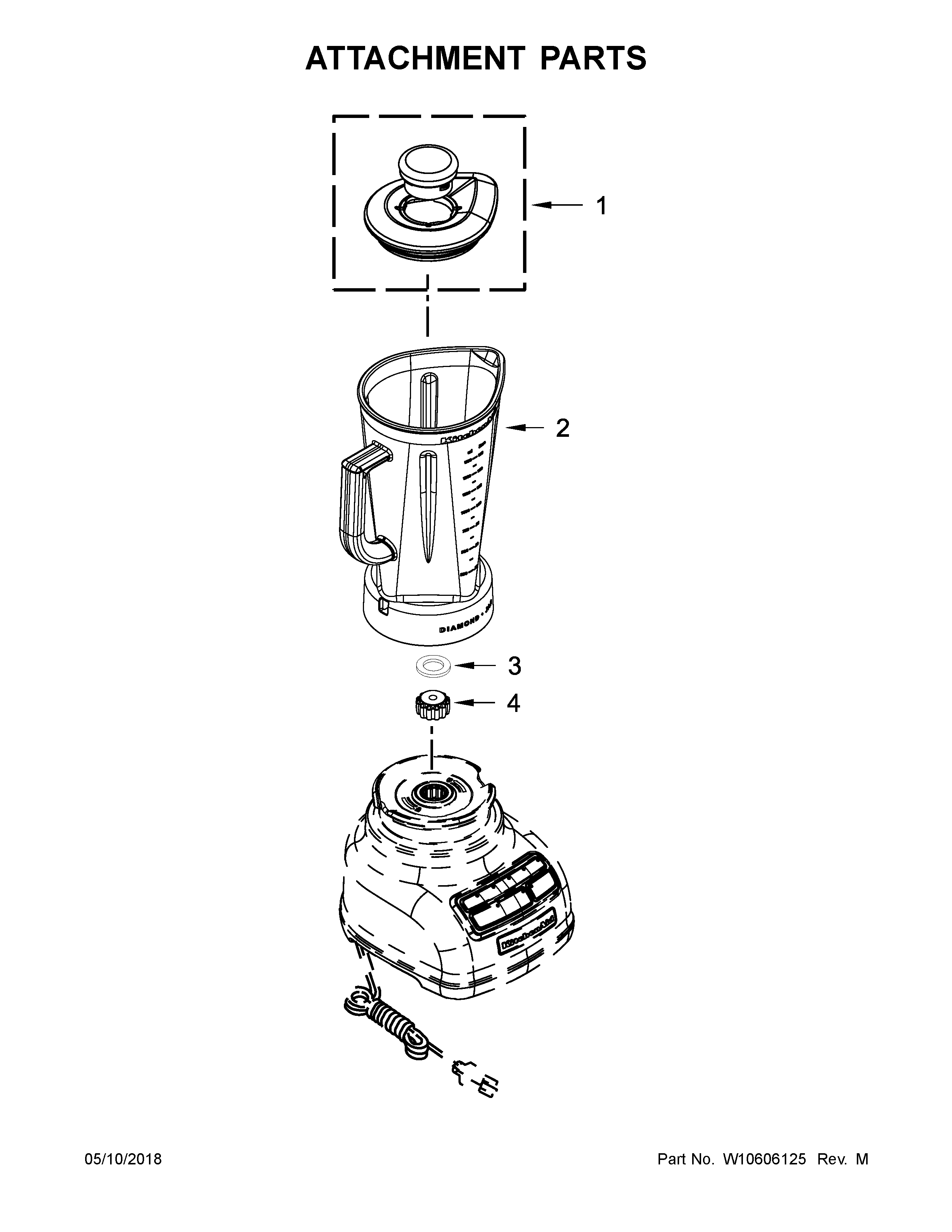 KitchenAid KSB1575ABS0 Blender Jar Assembly