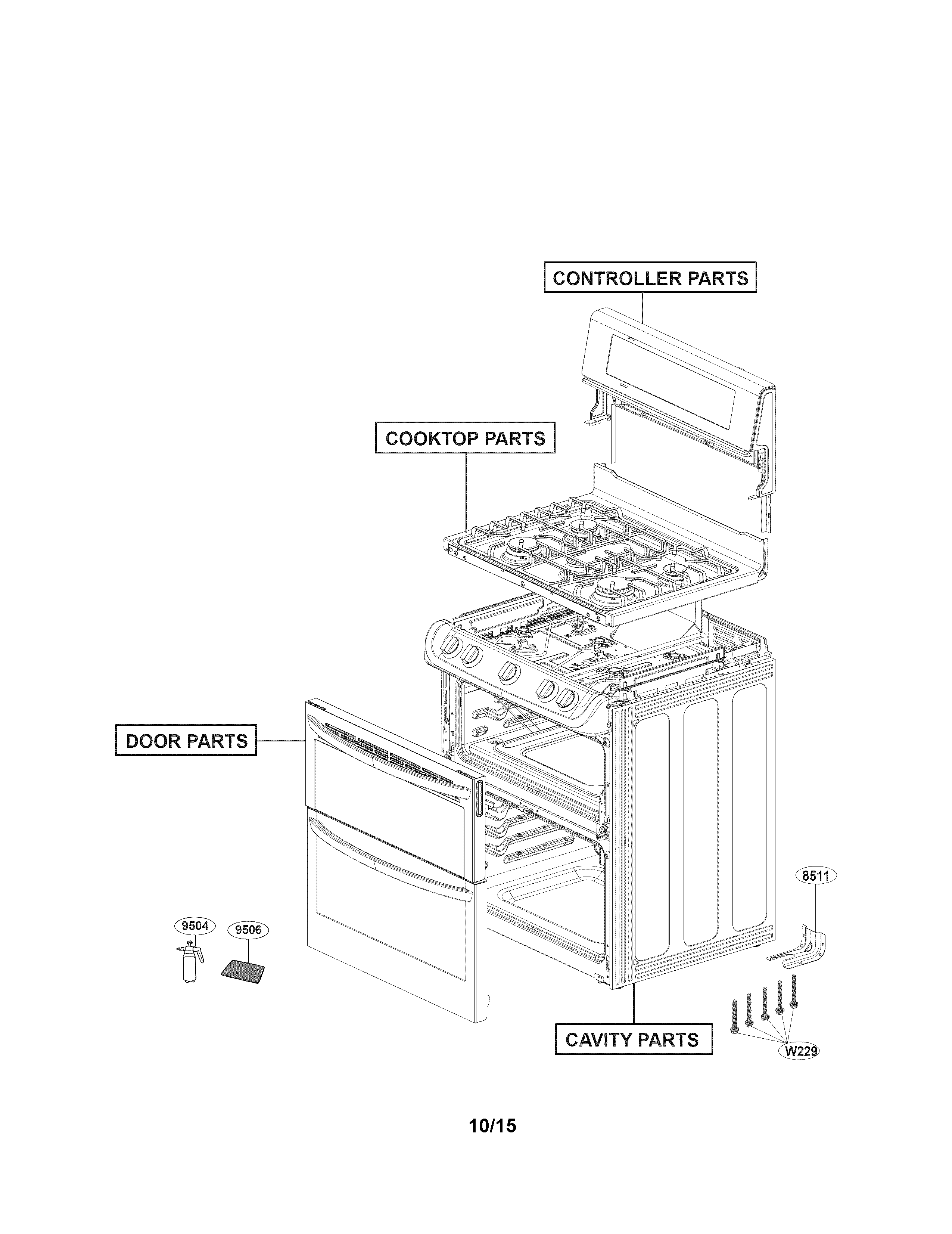 LG LDG4313ST Door Panel Assembly