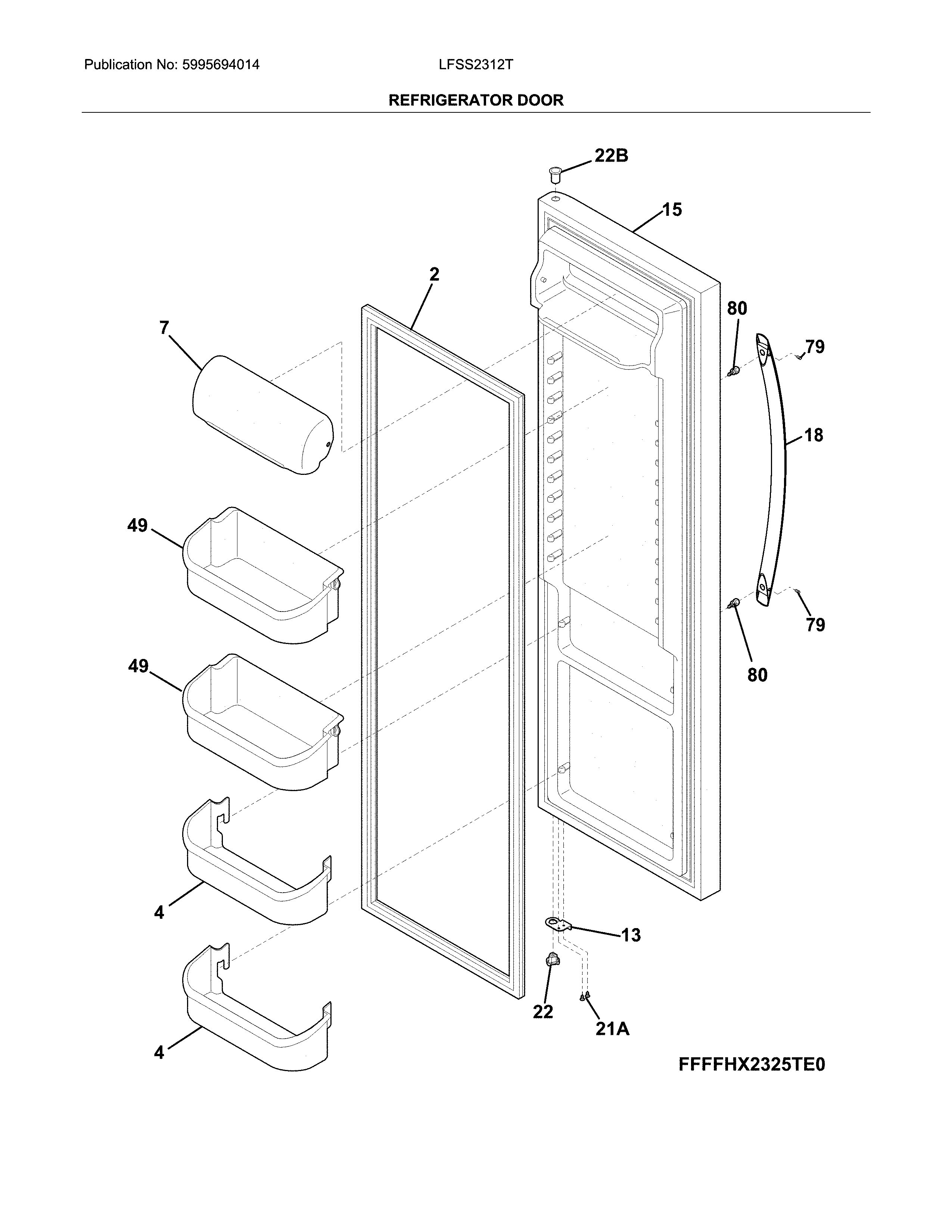 frigidaire lfss2312tf0 door bin