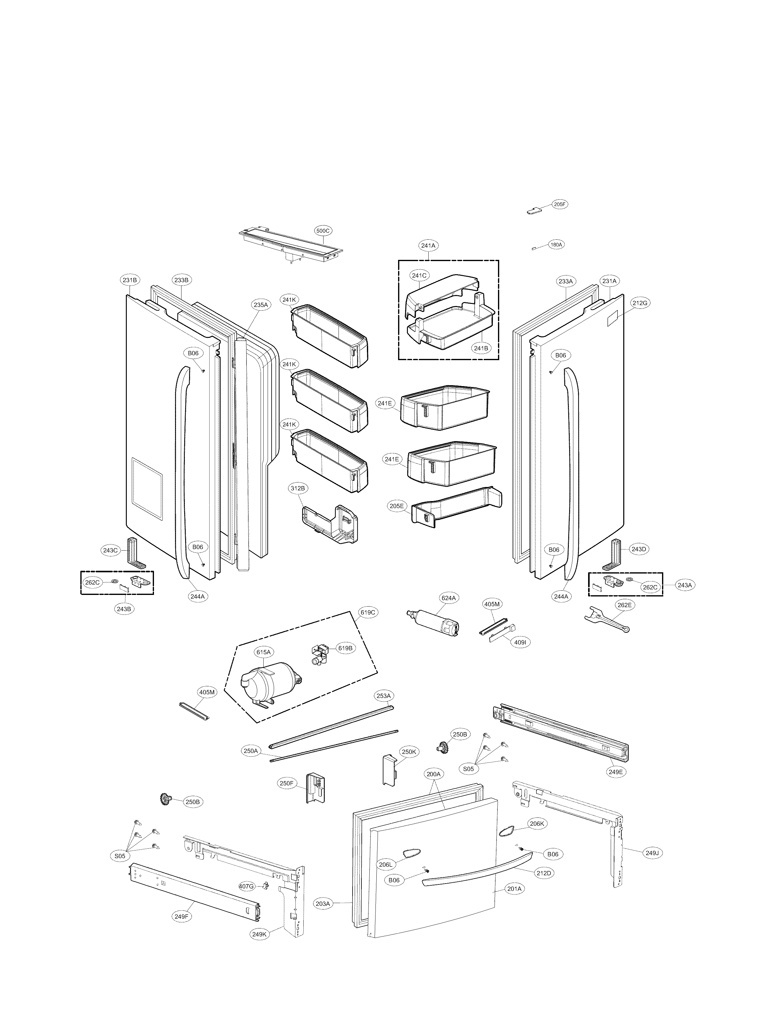 LG LFXC24726S Crisper Drawer (Left)