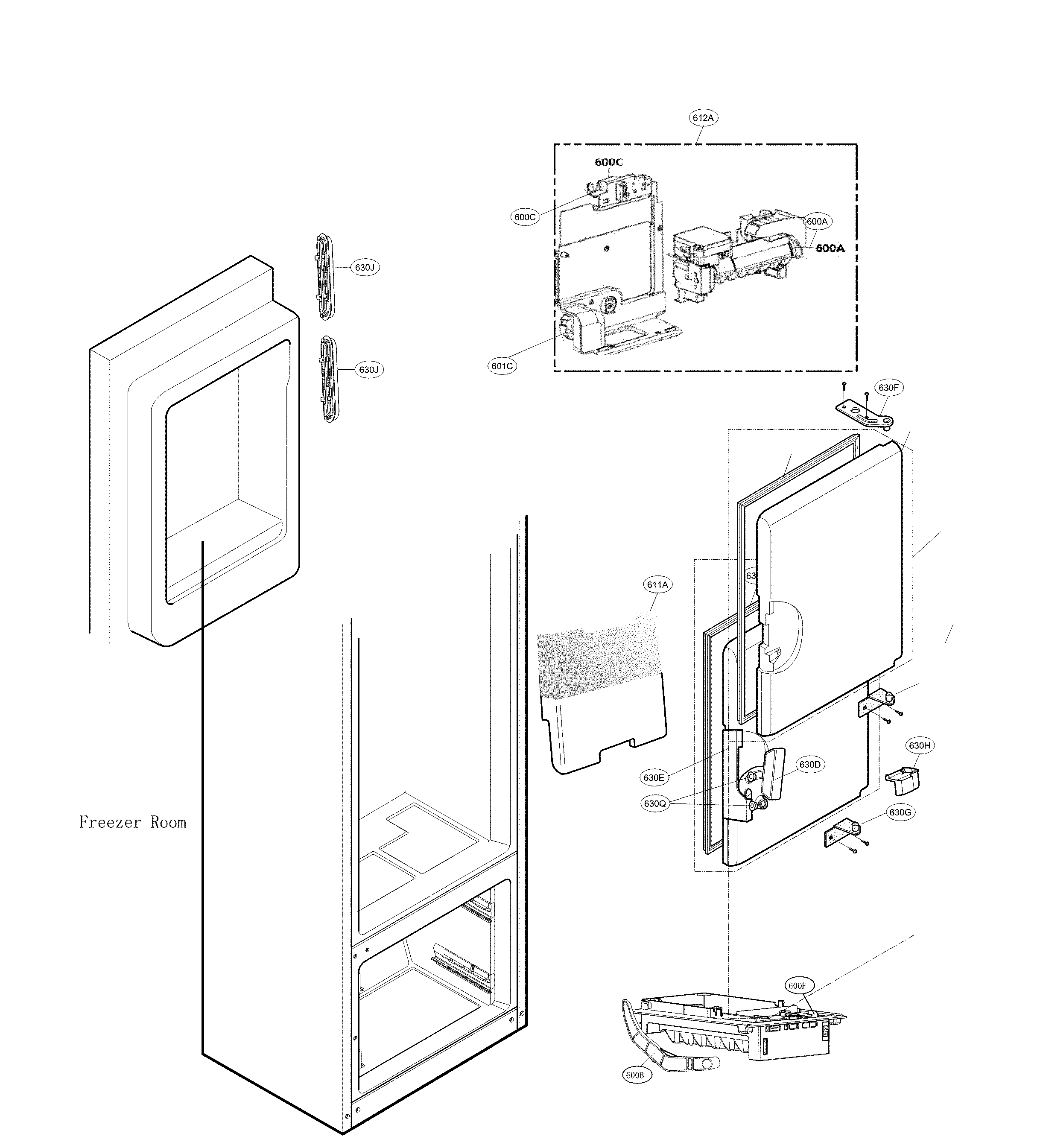 LG LFXS28596S Water Filter Head Assembly
