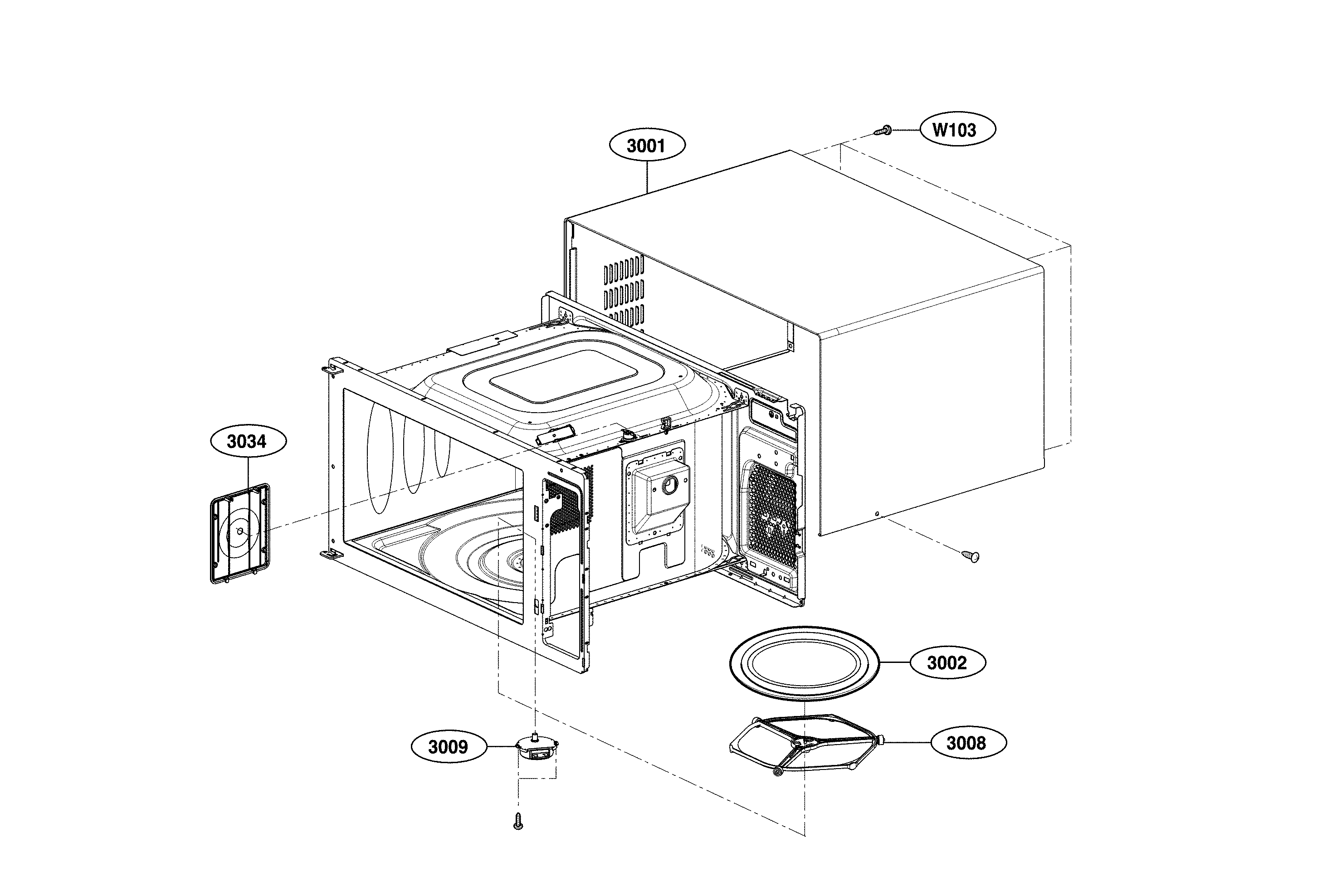 LG LMC2075ST Door Release Button Assembly