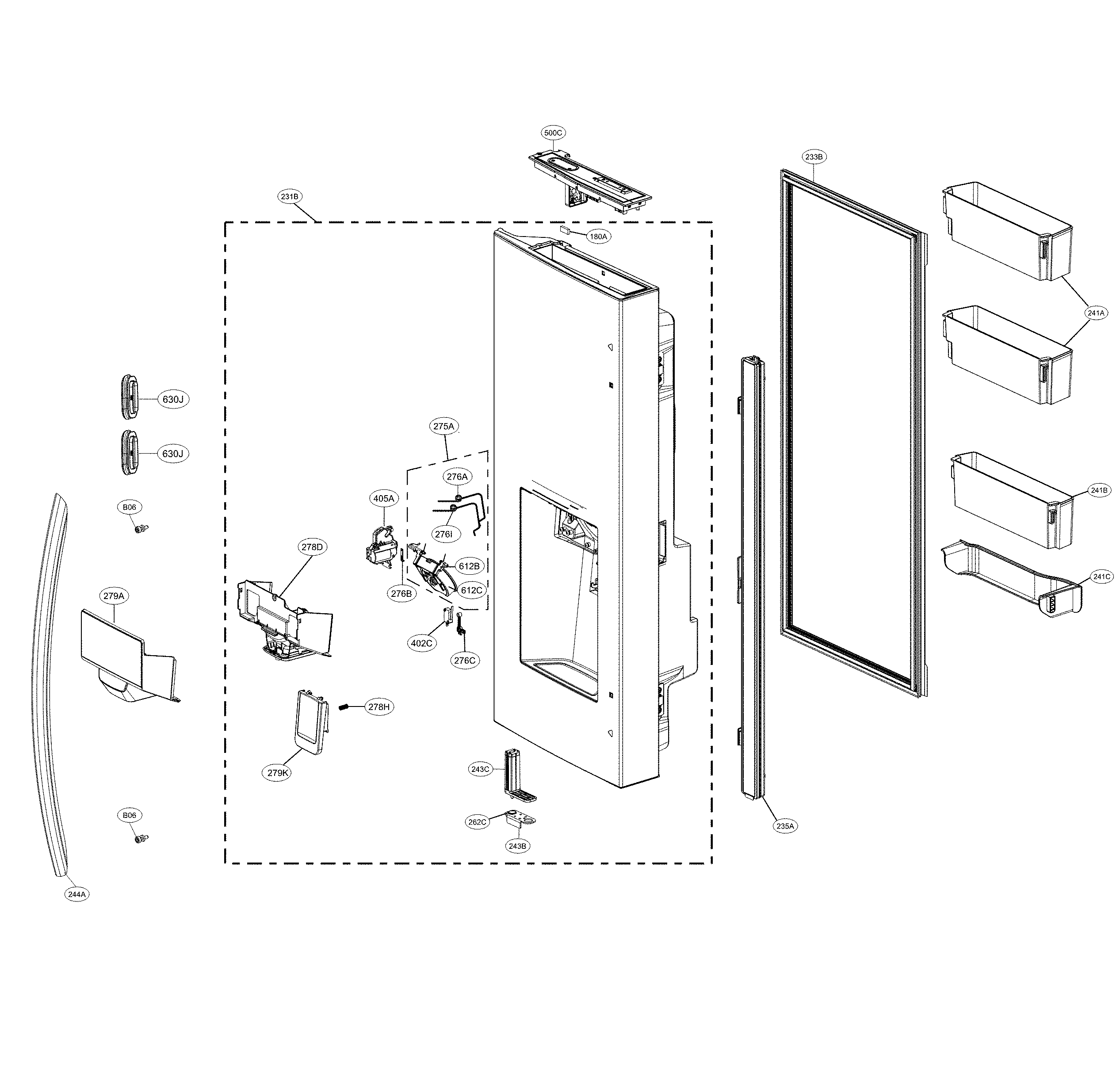 LG LRFXC2406S/00 Shelf Assembly