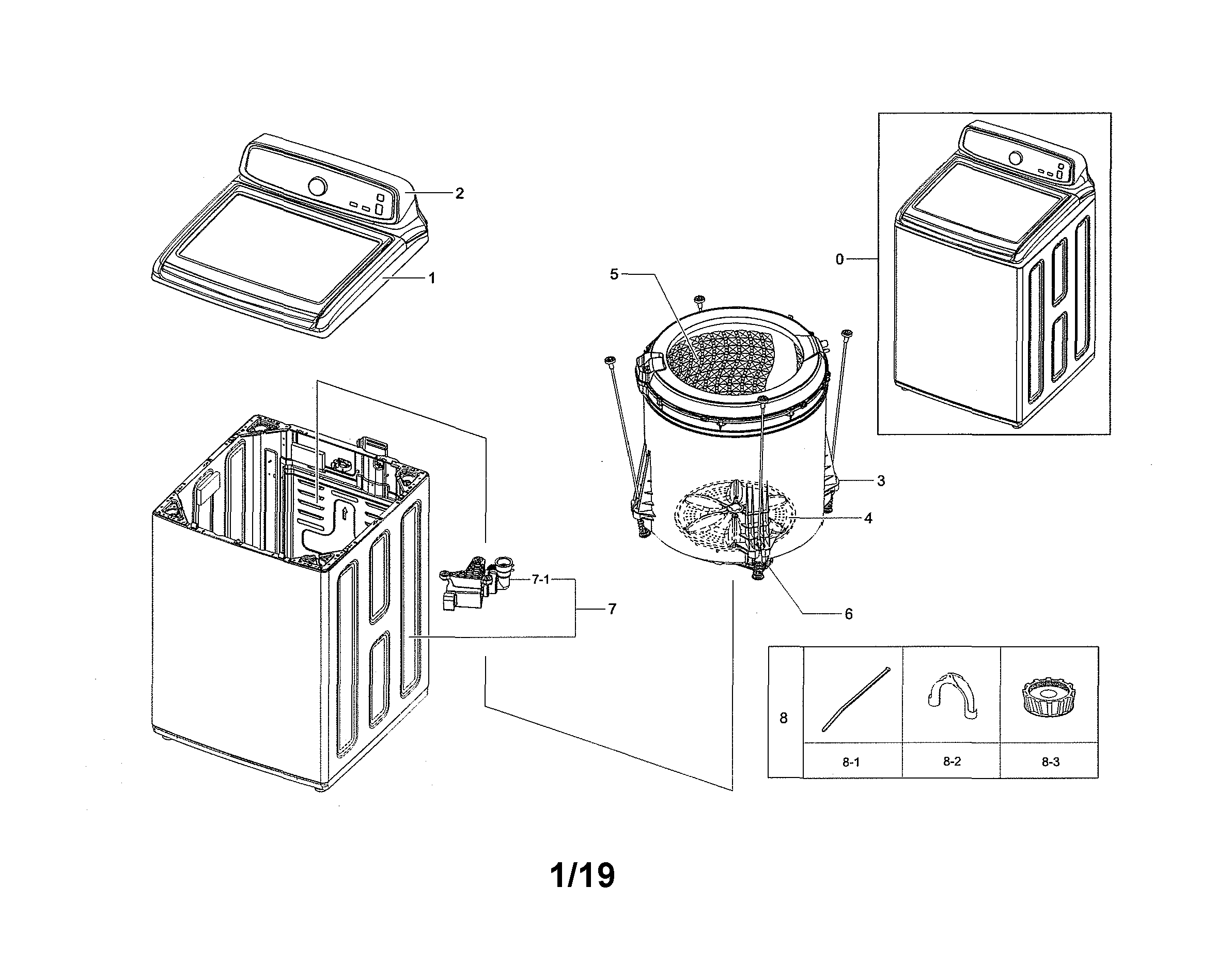 Samsung WA45N3050AW/A4 Lid Hinge Pin Guide