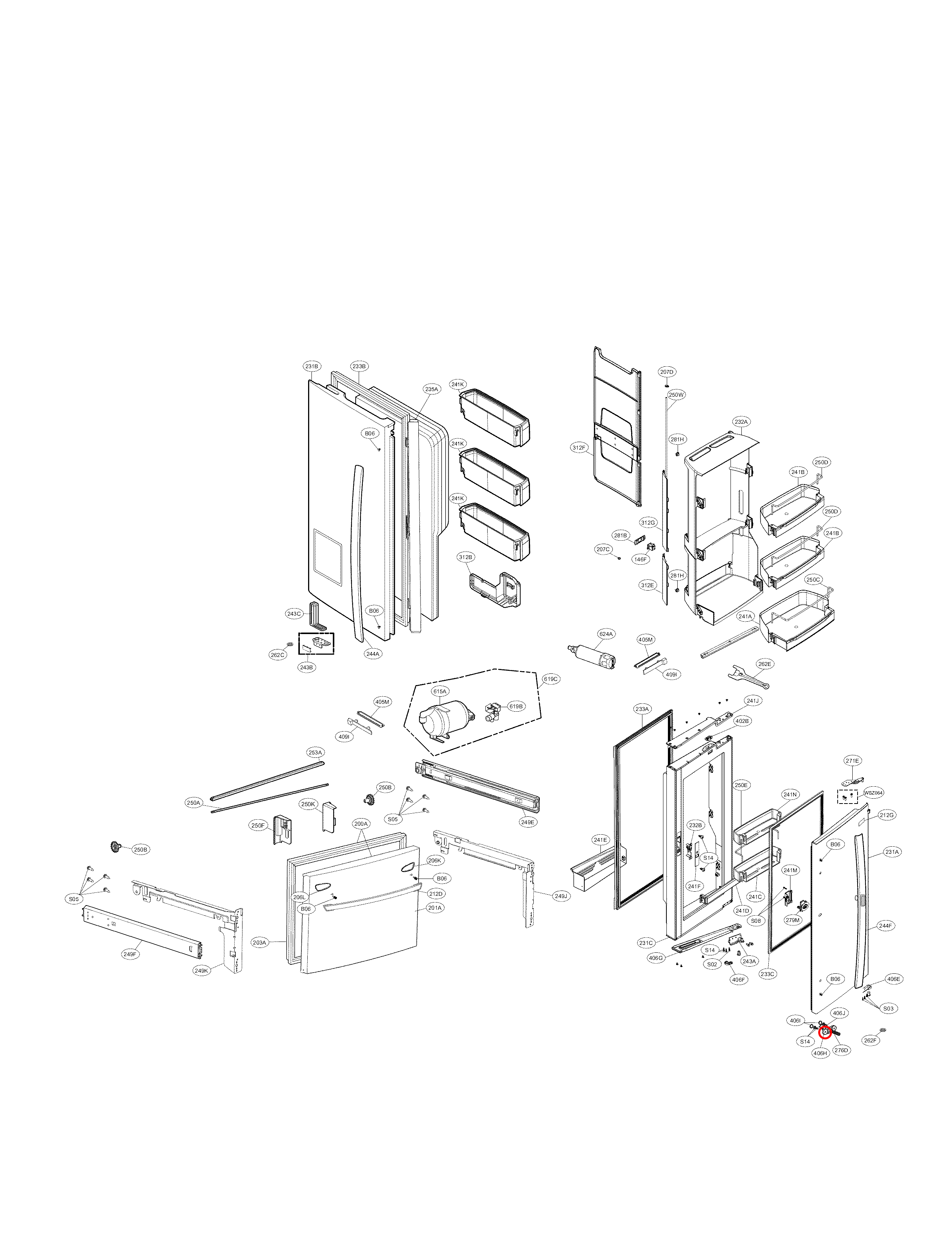 LG LFXS30766S Refrigerator Parts