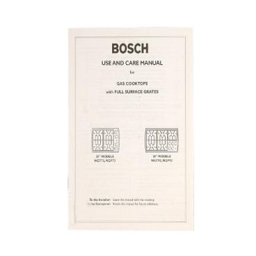 Bosch Part# 00581562 Use and Care Manual (OEM)