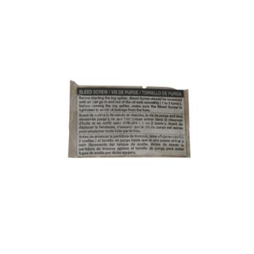 Homelite Part# 099077001101 Bleed Screw Instruction Label - Genuine OEM