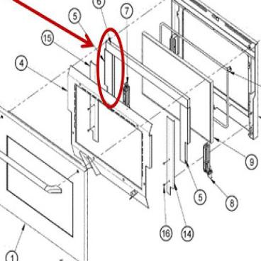 Dacor Part# 105352 Door Insulation (OEM) Top