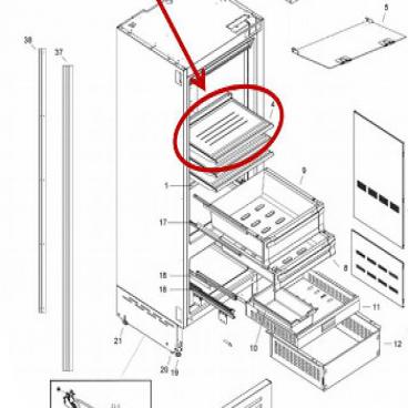 Dacor Part# 108929 Glass Shelf Seperator (OEM) 30 inch