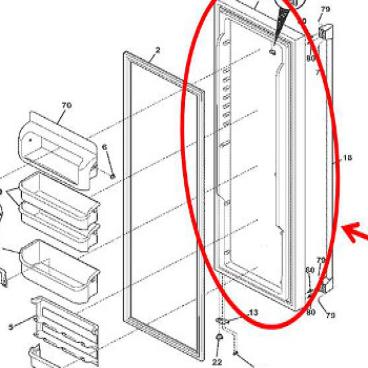 Frigidaire Part# 241837226 Refrigerator Door Assembly (OEM)