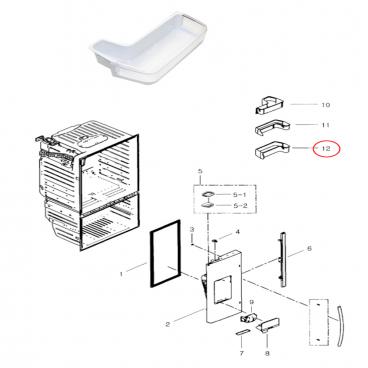 Samsung RFG296HDBP Door Shelf-Bin 15x5x9inches - Genuine OEM