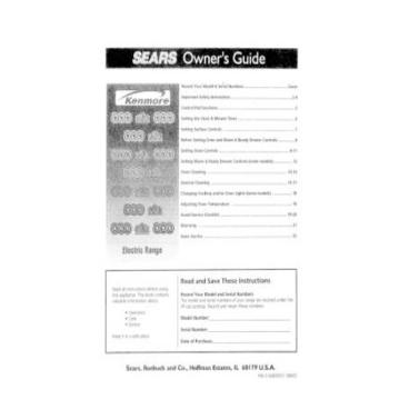 Frigidaire Part# 316000931 Owner\'s Manual (OEM)