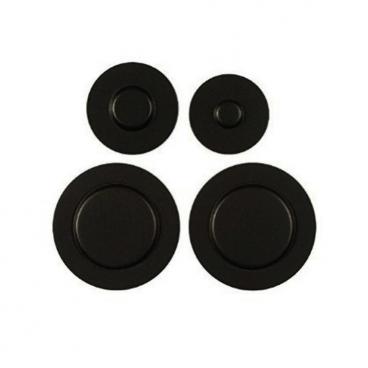 Whirlpool WFG515S0ES0 Range Burner Cap Kit (Black) - Genuine OEM