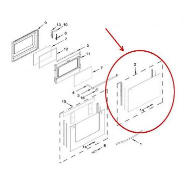 Whirlpool WGG755S0BS00 Outer Door Glass-Panel (black) - Genuine OEM