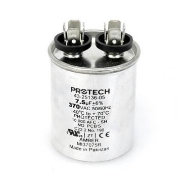 Rheem Part# 43-25136-05 7.5MFD 370V Round Run Capacitor (OEM)