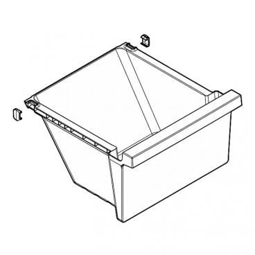 Frigidaire Part# 5304527212 Lower Crisper Pan with Side Clips - Genuine OEM