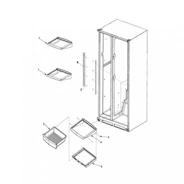 Whirlpool Part# 67003506 SM Crisper Frame Assembly (OEM)