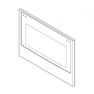 GE JK3500DF1WW Outer Door Glass Panel (White) - Genuine OEM