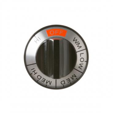 GE JSS01x02 Burner Control Knob (Chrome/Black) - Genuine OEM