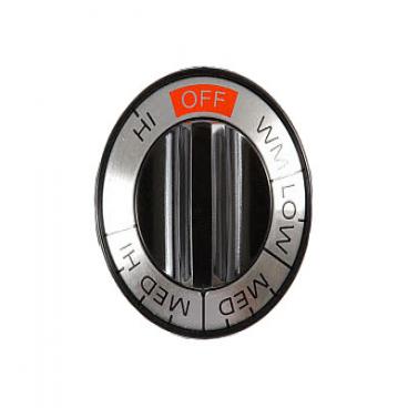 GE JSS01xJ2 Burner Control Knob (Black/Stainless) - Genuine OEM