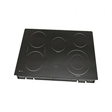 GE PS905SP1SS Maintop Glass Assembly (Black) - Genuine OEM