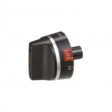 Hotpoint RGH647GEJ3 Burner Control Knob (Top, Black) - Genuine OEM