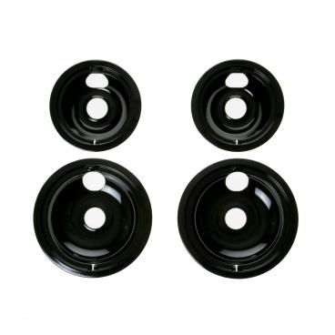 GE Part# GE68PCS Burner Drip Bowls (Porcelain, Black) - Genuine OEM