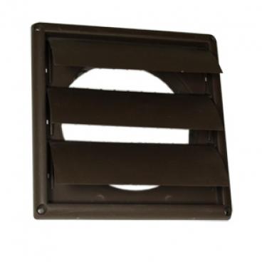 Deflect-o Part# HS6B/12 Supurr Vent Louvered Hood, 6in dia, Brown Plastic (OEM)