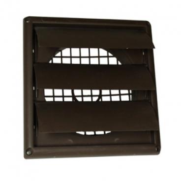 Deflect-o Part# HSG6B/12 Supurr Vent Louvered Hood with molded Grid,6in dia, Brown Plastic (OEM)