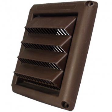 Deflect-o Part# HSM4B Fresh Air Intake Hood, Fixed Louvered Vent, 4in dia, Brown Plastic (OEM)