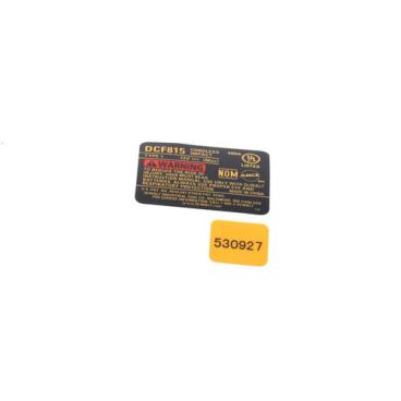 Dewalt Part# N073151 Nameplate - Genuine OEM