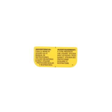 Dewalt Part# N238179 Warning Label - Genuine OEM