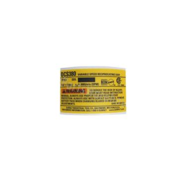 Dewalt Part# N408170 Rating Label - Genuine OEM