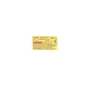 Dewalt Part# N446891 Rating Label - Genuine OEM