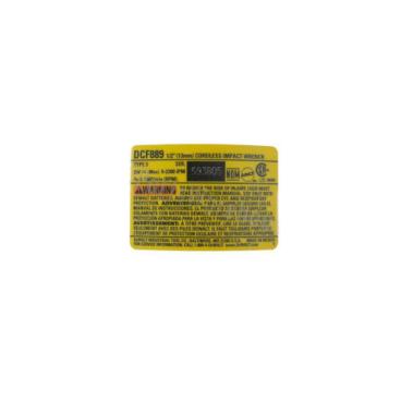 Dewalt Part# N583711 Rating Label - Genuine OEM
