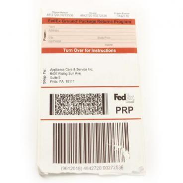 Delonghi Part# PRP-PHILA Return Service Label (OEM)