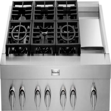 Whirlpool Part# W10910412 Main Cooktop Control Panel (Stainless) - Genuine OEM