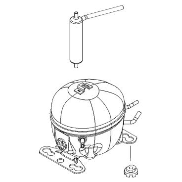 Whirlpool Part# W11455472 Compressor with Fittings - Genuine OEM