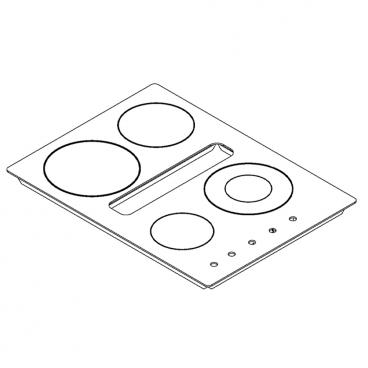 Whirlpool Part# W11476176 Main Glass Cooktop - Black - Genuine OEM