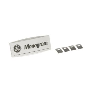 GE Part# WB02X11061 Monogram Badge w/ Clips - Genuine OEM