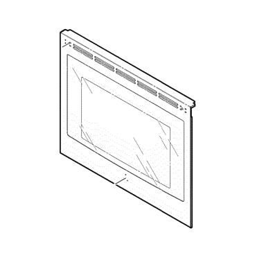 GE Part# WB56X28575 Outer Door Glass Panel (Stainless) - Genuine OEM