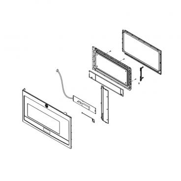 GE Part# WB56X30620 Door Assembly (Black,Stainless) - Genuine OEM